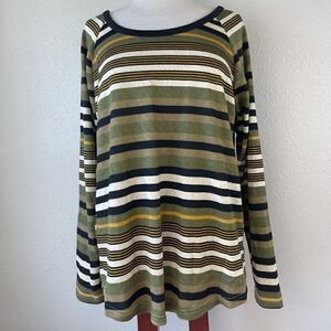 NWT Absolutely Famous Stripped Long Sleeve Shirt